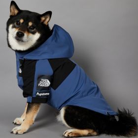 Windproof And Rainproof Large Dog Raincoat Pet Shell Jacket (Option: Denim Blue Shell Jacket-L)
