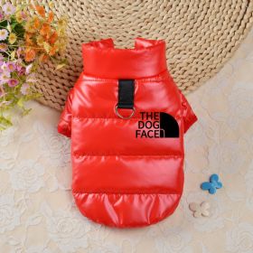 Pet Dog Down Cotton Vest Thick Warm (Option: Red Black Small Icon-XS)