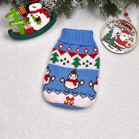 Dog Cat Sweater Pet Clothes Clothing (Option: Blue Snowman-14)