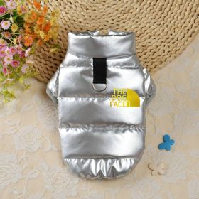 Pet Dog Down Cotton Vest Thick Warm (Option: Silver Gold Small Icon-M)